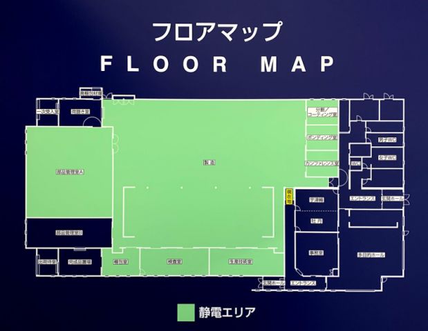 ワイエスイー福島株式会社の工場内の配置を示したマップです